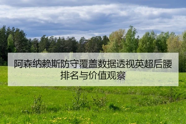 阿森纳赖斯防守覆盖数据透视英超后腰排名与价值观察